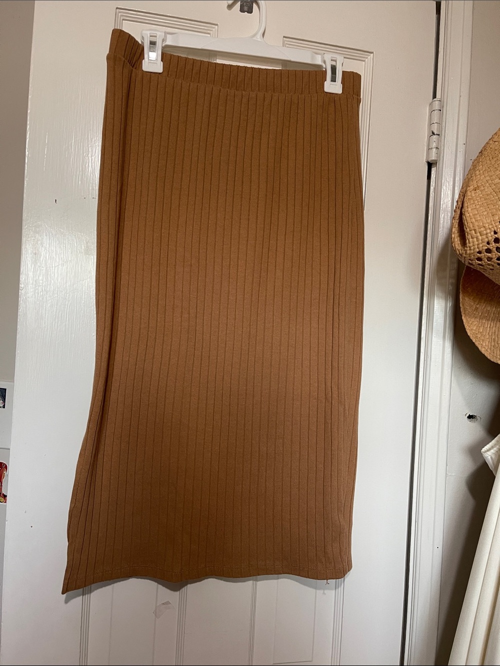 Old Navy Ribbed Midi Skirt - Camel Brown